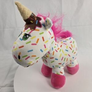 Unicorn Ice Cream White Sprinkles Pink Plush Stuffed Animal Peek a Boo Toys  12"